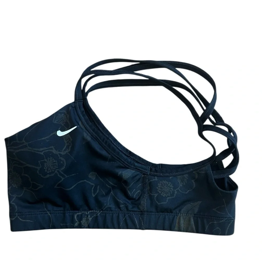 Nike Intimate Bra Size M black with floral design